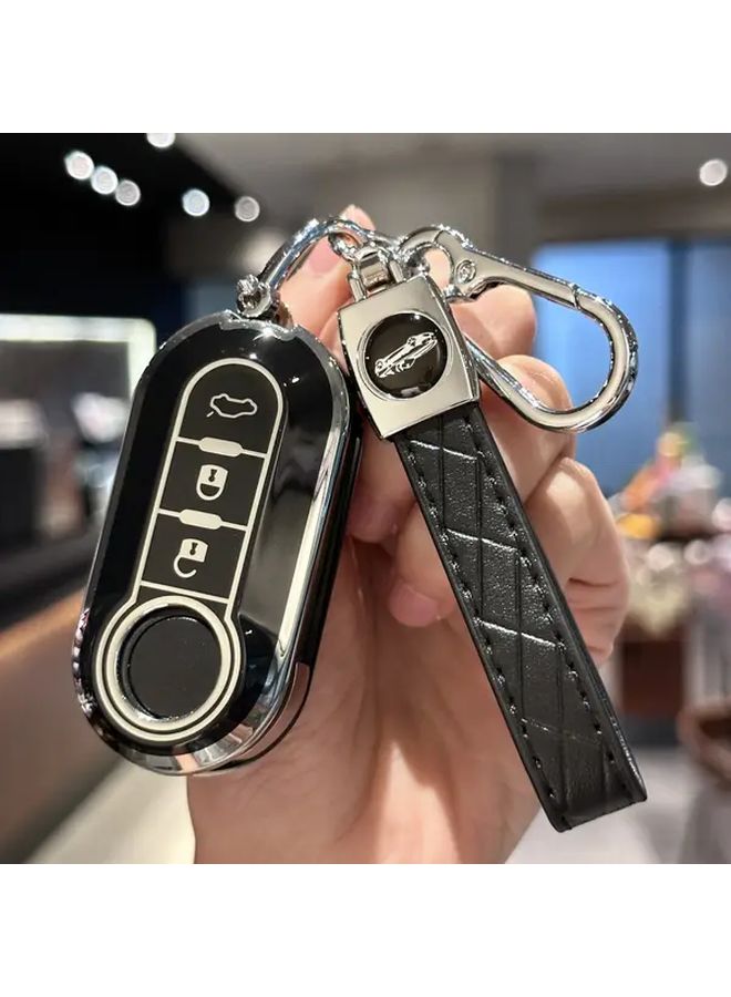 غطاء مفتاح السيارة الأرجواني لـ Fiat 500 و500L وBravo وPunto وPanda وDucato وDoblo - Image 1